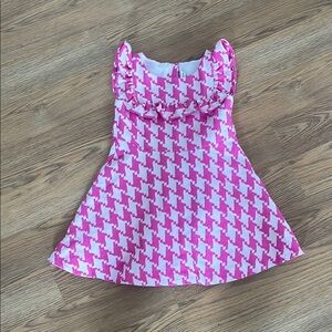 Janie and Jack Pink and White Patterned Dress